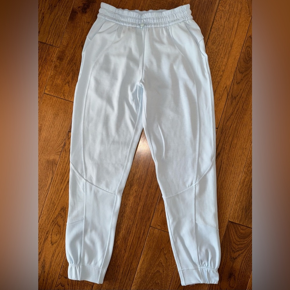 Lululemon Brushed Softstreme Ribbed High-Rise Jogger Full Length Powder Blue 4